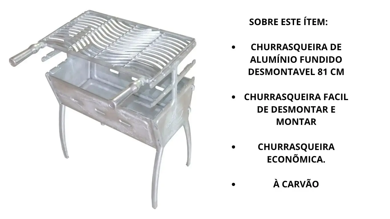 Churrasqueira de alumínio de 81 cm