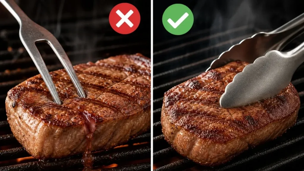 Por que furar a carne é o maior erro do churrasco (e como evitar)
